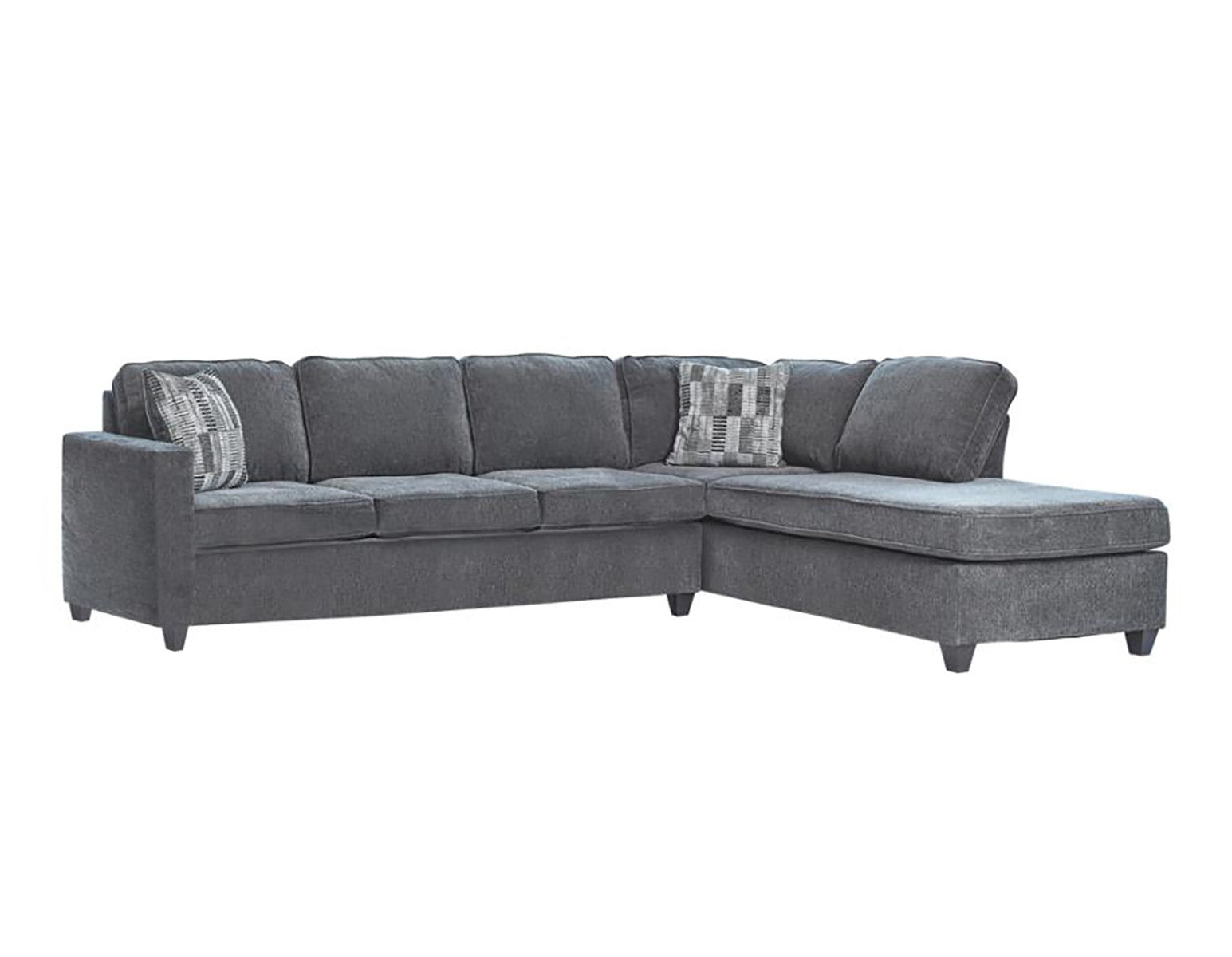 Mccord 2-piece Cushion Back Sectional Dark Grey