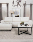 Caspian Upholstered Curved Arms Sectional Sofa White and Black