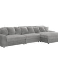 Blaine Upholstered Reversible Sectional Sofa Set with Amrless Chair fog