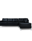 SH8378BLK*3 3-PIECE SECTIONAL WITH RIGHT CHAISE AND OTTOMAN