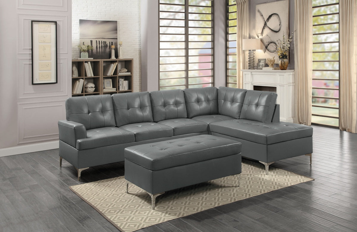 SH8378GRY* 2-PIECE SECTIONAL WITH RIGHT CHAISE