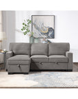 SH8891GRY* 2PC SECTIONAL W/ PULL-OUT BED & LAF CHAISE WITH STORAGE