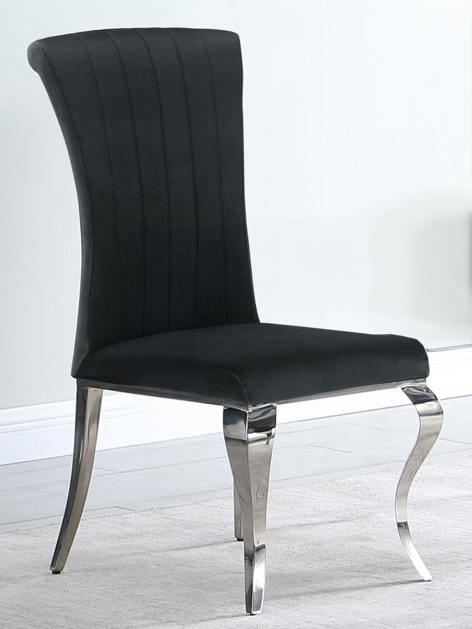 Upholstered Side Chairs Black and Chrome