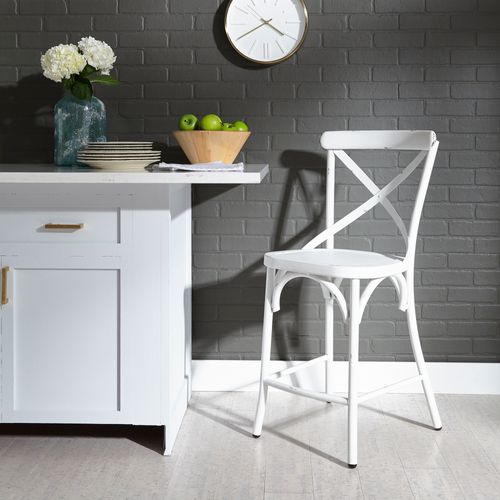 X Back Counter Chair - Antique White