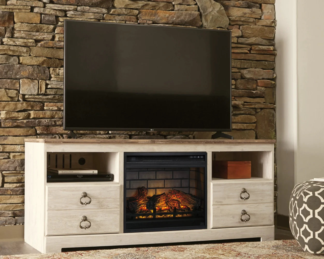 64&quot; TV Stand with Electric Fireplace