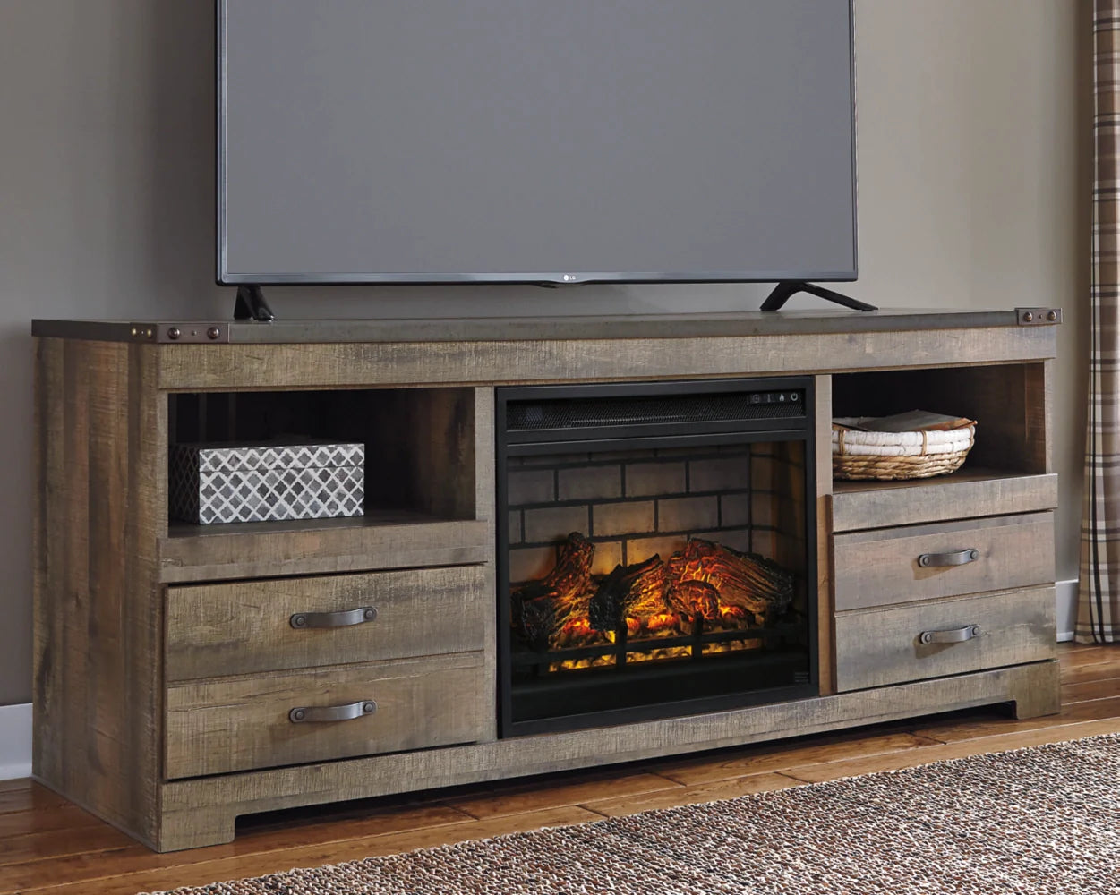 63&quot; TV Stand with Electric Fireplace